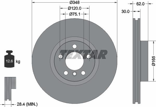 Textar 92160905 Ventilated disc brake, 1 pcs. 92160905: Buy near me in Poland at 2407.PL - Good price!