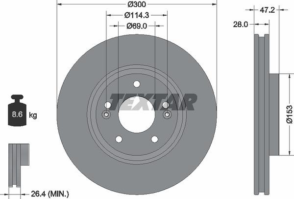 Textar 92166503 Тормозной диск вентилируемый, 1 шт. 92166503: Купить в Польше - Отличная цена на 2407.PL!