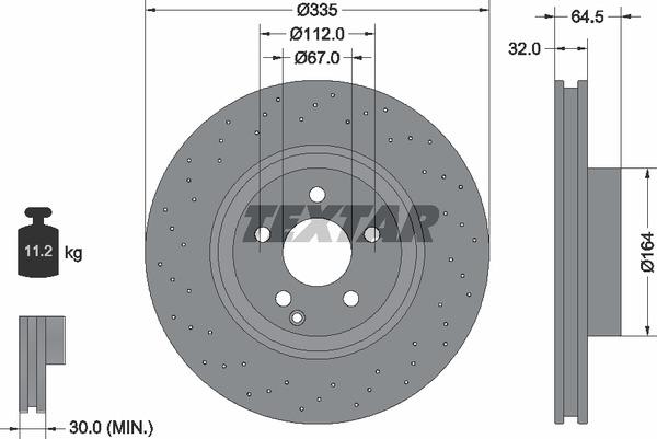 Textar 92171905 Тормозной диск вентилируемый с перфорацией 92171905: Отличная цена - Купить в Польше на 2407.PL!