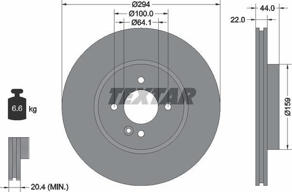 Textar 92183505 Тормозной диск вентилируемый, 1 шт. 92183505: Отличная цена - Купить в Польше на 2407.PL!