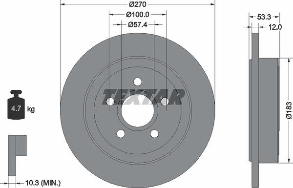 Textar 92277903 Тормозной диск задний невентилируемый 92277903: Отличная цена - Купить в Польше на 2407.PL!