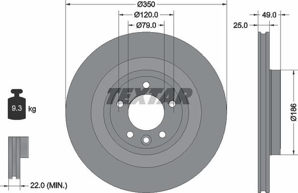 Textar 92278403 Тормозной диск вентилируемый, 1 шт. 92278403: Отличная цена - Купить в Польше на 2407.PL!