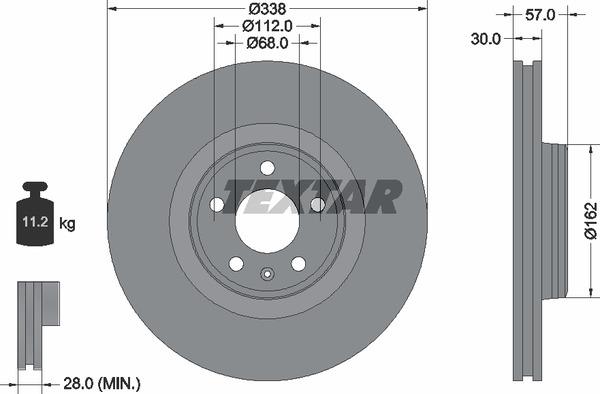 Textar 92282605 Ventilated disc brake, 1 pcs. 92282605: Buy near me at 2407.PL in Poland at an Affordable price!