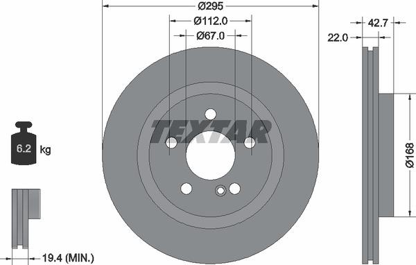Textar 92286903 Ventilated disc brake, 1 pcs. 92286903: Buy near me at 2407.PL in Poland at an Affordable price!