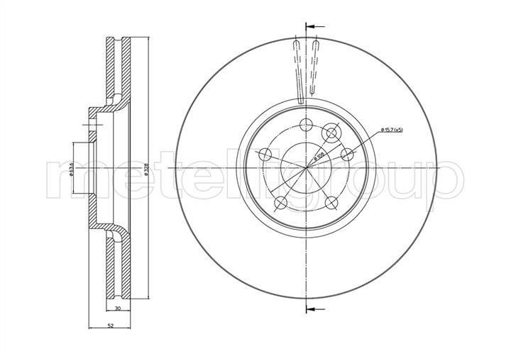 Metelli 23-1272C Front brake disc ventilated 231272C: Buy near me in Poland at 2407.PL - Good price!