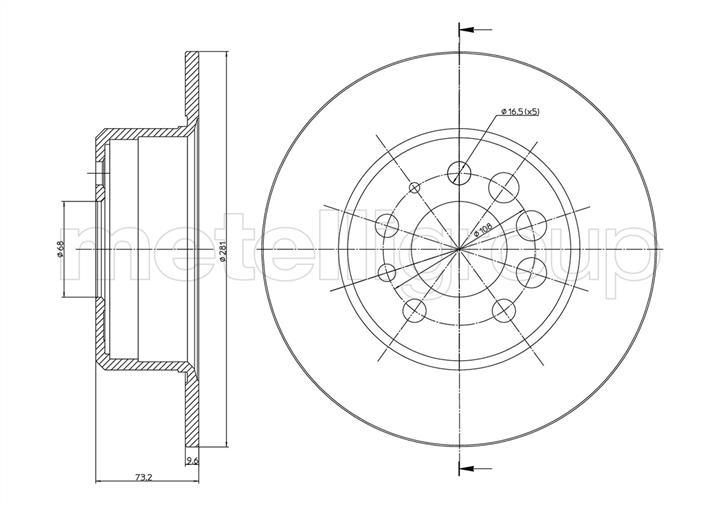 Cifam 800-074 Rear brake disc, non-ventilated 800074: Buy near me in Poland at 2407.PL - Good price!