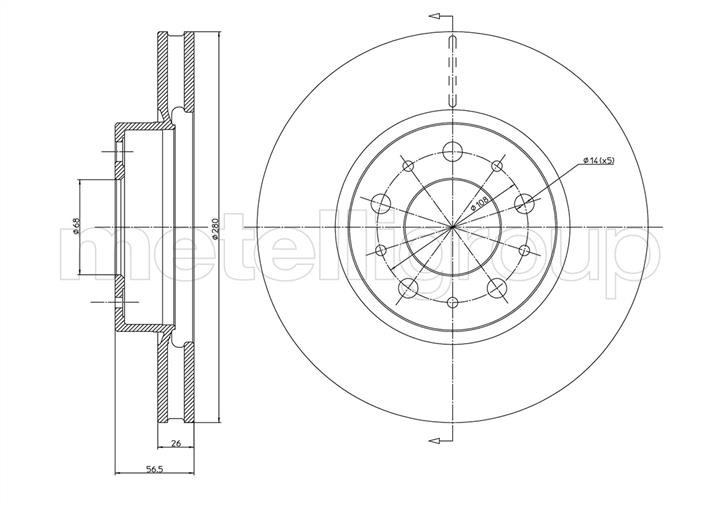 Cifam 800-310 Front brake disc ventilated 800310: Buy near me in Poland at 2407.PL - Good price!