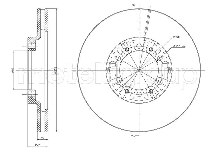 Cifam 800-463 Front brake disc ventilated 800463: Buy near me in Poland at 2407.PL - Good price!