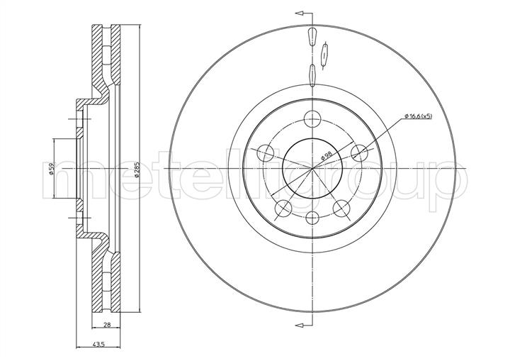 Cifam 800-615C Тормозной диск передний вентилируемый 800615C: Отличная цена - Купить в Польше на 2407.PL!