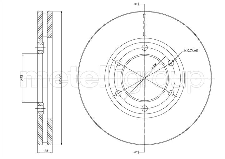 Cifam 8001621 Front brake disc ventilated 8001621: Buy near me in Poland at 2407.PL - Good price!