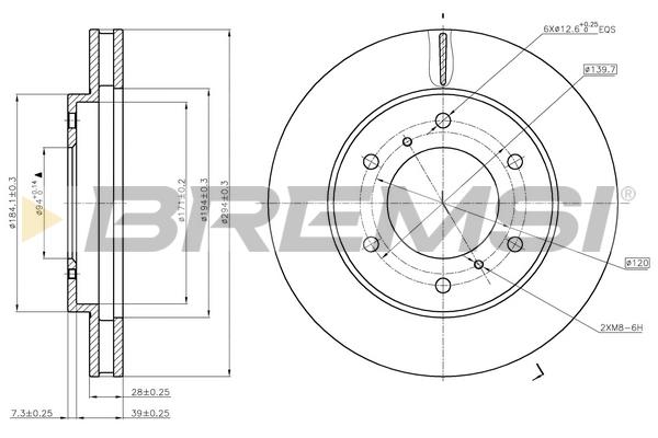 Bremsi DBB818V Тормозной диск передний вентилируемый DBB818V: Отличная цена - Купить в Польше на 2407.PL!