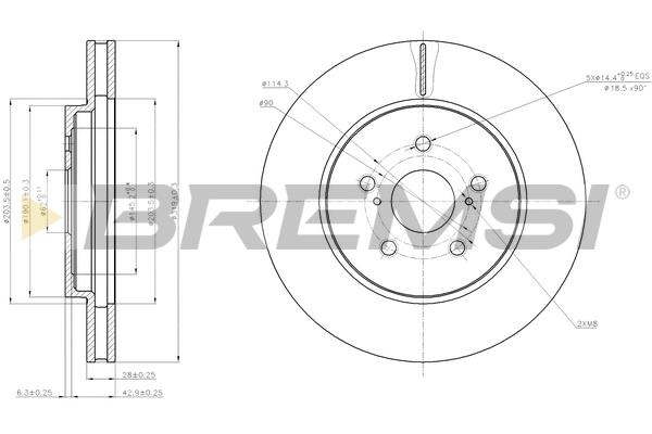 Bremsi DBB544V Тормозной диск передний вентилируемый DBB544V: Отличная цена - Купить в Польше на 2407.PL!