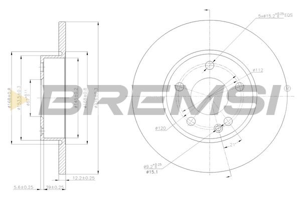 Bremsi DBB219S Тормозной диск передний невентилируемый DBB219S: Отличная цена - Купить в Польше на 2407.PL!