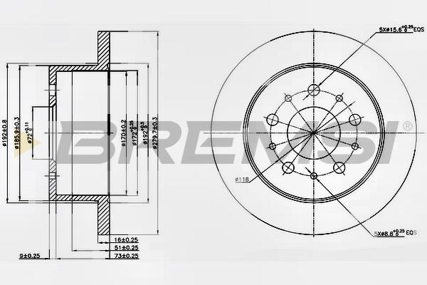 Bremsi DBB144S Bremsscheibe hinten, unbelüftet DBB144S: Kaufen Sie zu einem guten Preis in Polen bei 2407.PL!