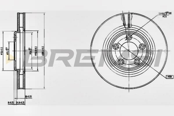 Bremsi DBB107V Тормозной диск передний вентилируемый DBB107V: Отличная цена - Купить в Польше на 2407.PL!