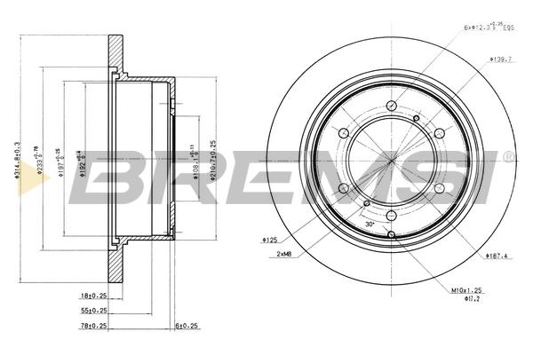 Bremsi DBA715S Rear brake disc, non-ventilated DBA715S: Buy near me in Poland at 2407.PL - Good price!