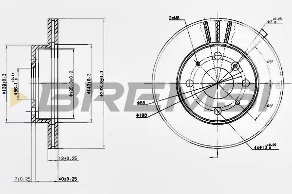 Bremsi DBA649V Диск гальмівний передній вентильований DBA649V: Приваблива ціна - Купити у Польщі на 2407.PL!