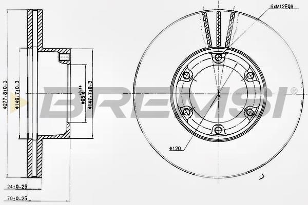 Bremsi DBA172V Тормозной диск передний вентилируемый DBA172V: Отличная цена - Купить в Польше на 2407.PL!