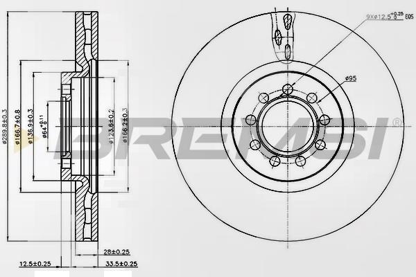 Bremsi DB0317V Innenbelüftete Bremsscheibe vorne DB0317V: Kaufen Sie zu einem guten Preis in Polen bei 2407.PL!