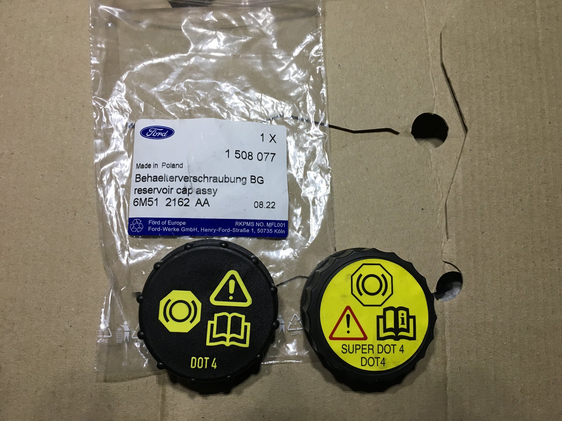 Ford 1 508 077 Brake fluid reservoir cap 1508077: Buy near me at 2407.PL in Poland at an Affordable price!