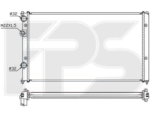 FPS FP 74 A502-X Radiator, engine cooling FP74A502X: Buy near me in Poland at 2407.PL - Good price!