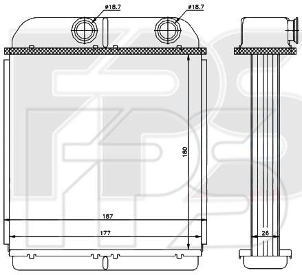 FPS FP 48 N76 Heat exchanger, interior heating FP48N76: Buy near me in Poland at 2407.PL - Good price!