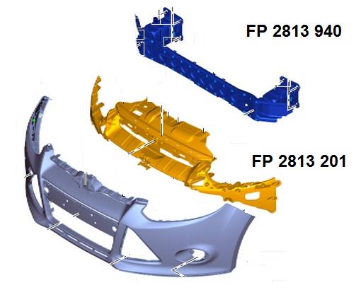 FPS FP 2813 940 Front bumper reinforcement FP2813940: Buy near me in Poland at 2407.PL - Good price!
