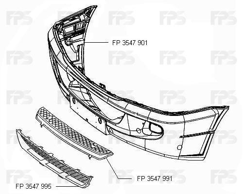 FPS FP 3547 995 Front bumper grill FP3547995: Buy near me in Poland at 2407.PL - Good price!