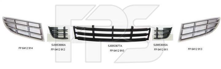 FPS FP 6412 914 Front bumper grille (plug) right FP6412914: Buy near me in Poland at 2407.PL - Good price!