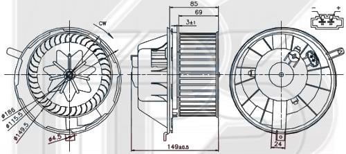 FPS FP 64 W0205 Fan assy - heater motor FP64W0205: Buy near me in Poland at 2407.PL - Good price!