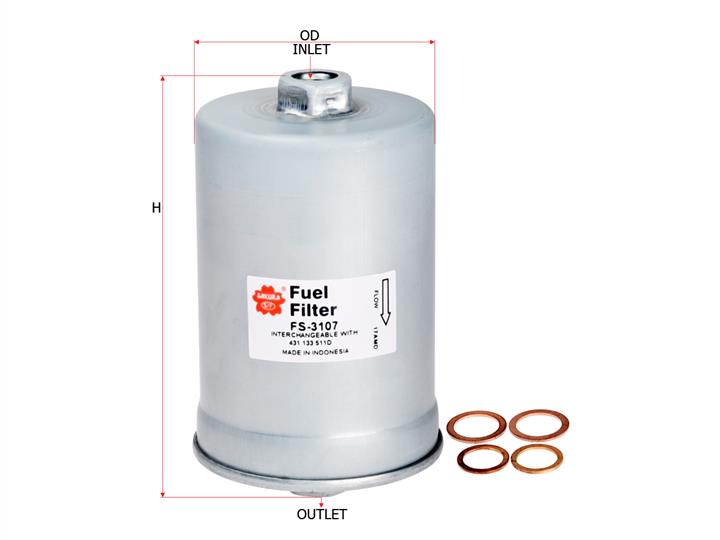 Sakura FS-3107 Fuel filter FS3107: Buy near me in Poland at 2407.PL - Good price!
