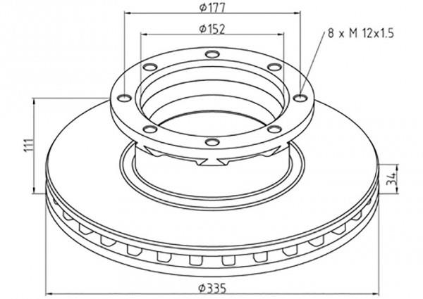 PE Automotive 016.664-00A Rear ventilated brake disc 01666400A: Buy near me in Poland at 2407.PL - Good price!