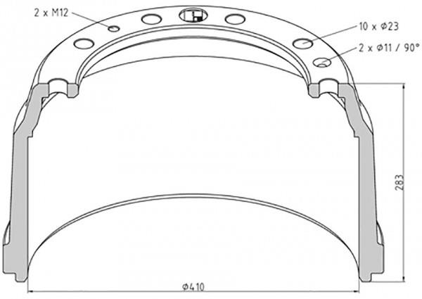 PE Automotive 026.638-00A Brake drum 02663800A: Buy near me in Poland at 2407.PL - Good price!