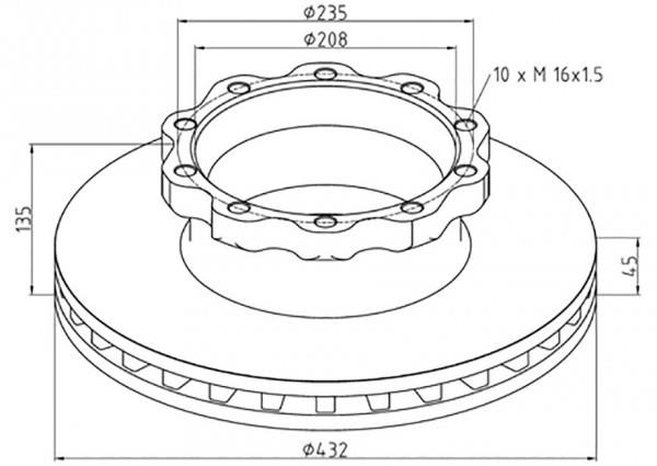PE Automotive 036.122-00A Rear ventilated brake disc 03612200A: Buy near me in Poland at 2407.PL - Good price!