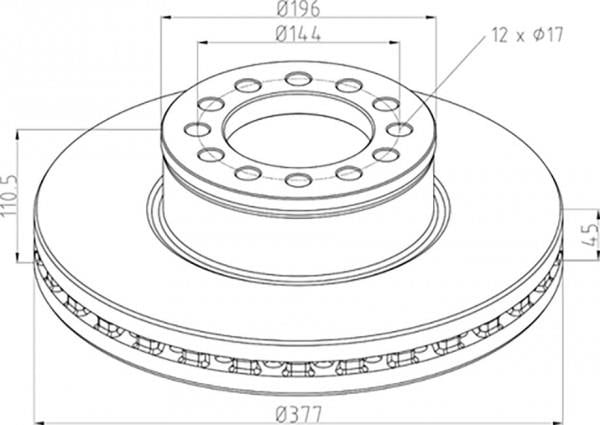 PE Automotive 036.144-00A Front brake disc ventilated 03614400A: Buy near me at 2407.PL in Poland at an Affordable price!