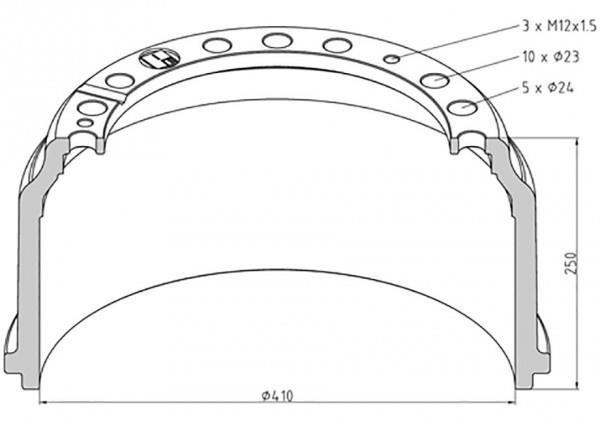PE Automotive 016.400-00A Brake drum 01640000A: Buy near me in Poland at 2407.PL - Good price!