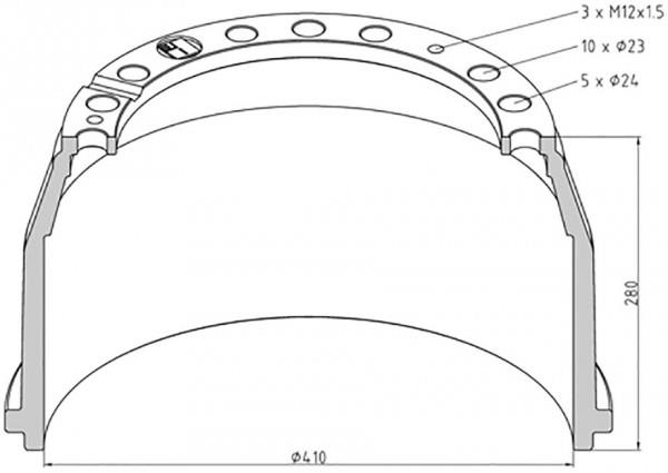 PE Automotive 016.402-00A Brake drum 01640200A: Buy near me in Poland at 2407.PL - Good price!