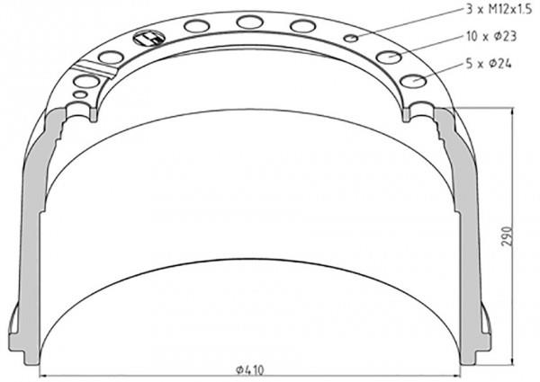 PE Automotive 016.440-00A Brake drum 01644000A: Buy near me in Poland at 2407.PL - Good price!
