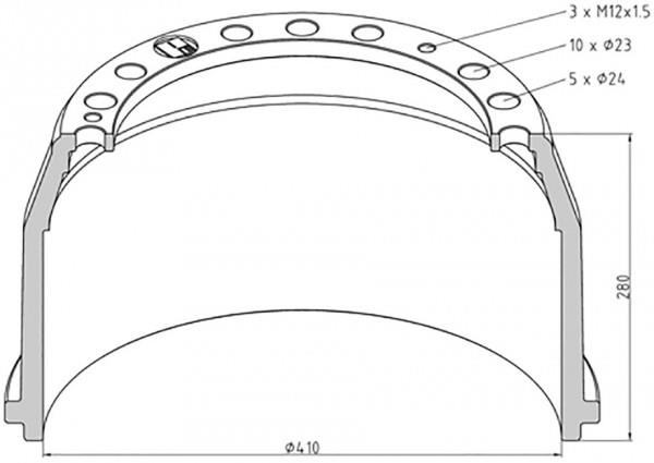 PE Automotive 036.402-00A Brake drum 03640200A: Buy near me in Poland at 2407.PL - Good price!