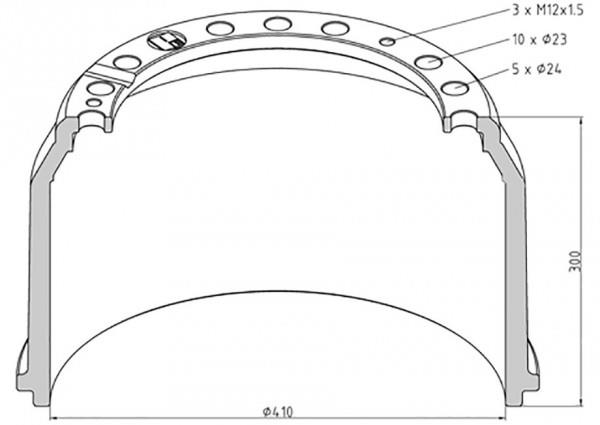 PE Automotive 036.403-00A Brake drum 03640300A: Buy near me in Poland at 2407.PL - Good price!