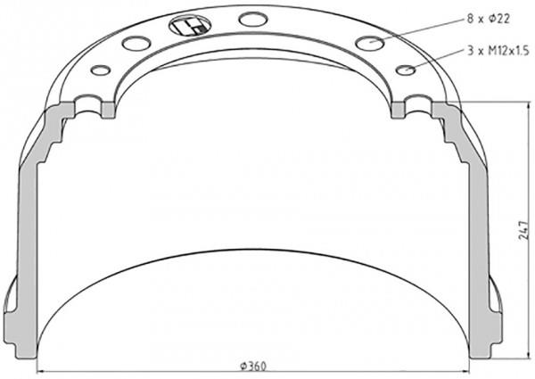 PE Automotive 036.420-00A Brake drum 03642000A: Buy near me in Poland at 2407.PL - Good price!