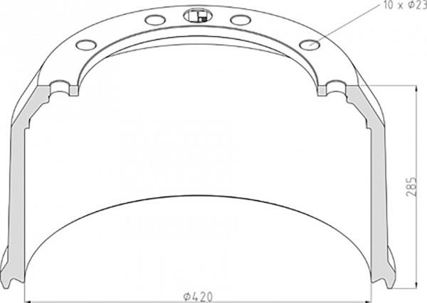 PE Automotive 046.424-00A Brake drum 04642400A: Buy near me in Poland at 2407.PL - Good price!