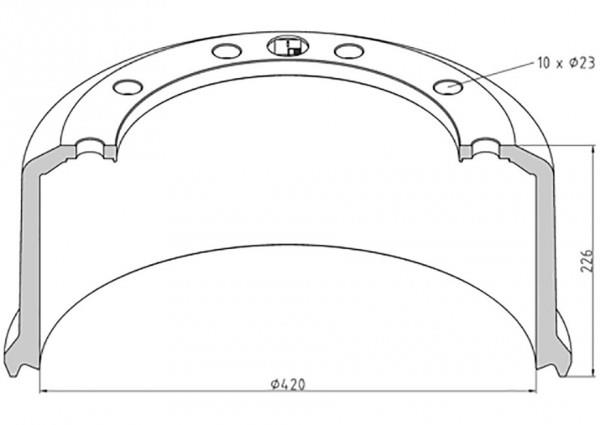 PE Automotive 046.627-10A Brake drum 04662710A: Buy near me in Poland at 2407.PL - Good price!