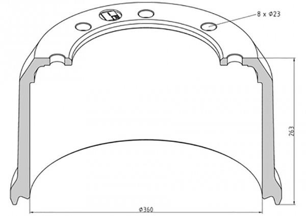 PE Automotive 046.636-00A Brake drum 04663600A: Buy near me in Poland at 2407.PL - Good price!