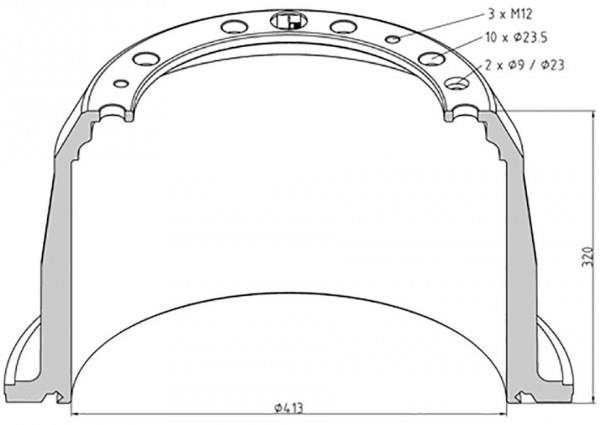 PE Automotive 126.092-00A Brake drum 12609200A: Buy near me in Poland at 2407.PL - Good price!