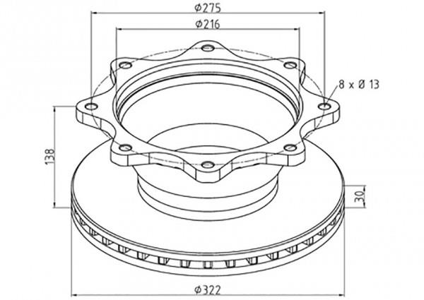 PE Automotive 146.202-00A Rear ventilated brake disc 14620200A: Buy near me in Poland at 2407.PL - Good price!