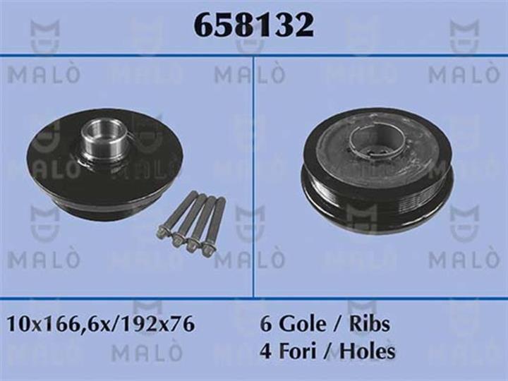 Malo 658132 Pulley crankshaft 658132: Buy near me in Poland at 2407.PL - Good price!
