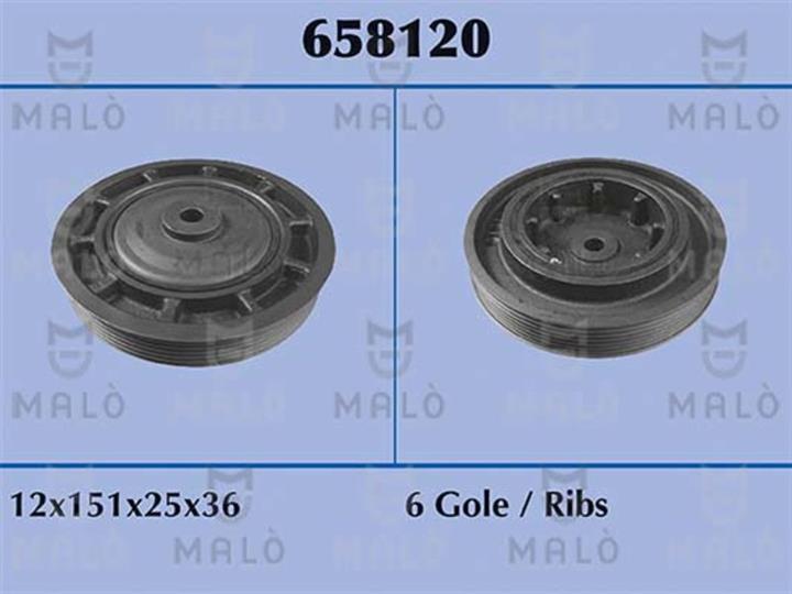 Malo 658120 Pulley crankshaft 658120: Buy near me in Poland at 2407.PL - Good price!