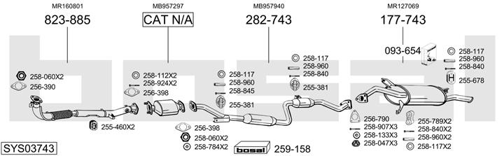 Bosal SYS03743 Exhaust system SYS03743: Buy near me in Poland at 2407.PL - Good price!