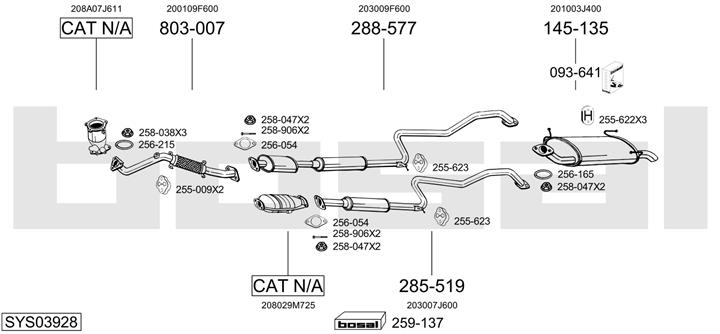 Bosal SYS03928 Система выпуска отработаных газов SYS03928: Купить в Польше - Отличная цена на 2407.PL!